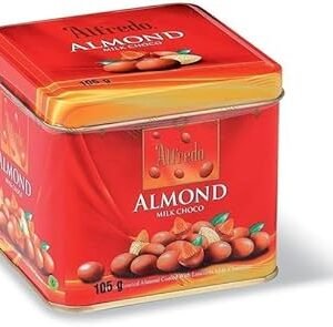 Alfredo Almond Milk Chocolate Covered With Almonds in Red Tin Nutties 105g