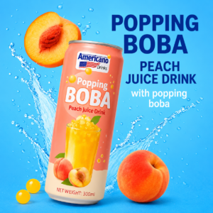 Americano Popping Boba Peach Juice Drink