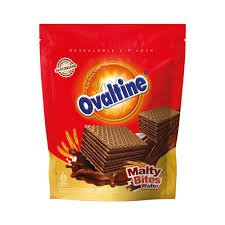 Ovaltine Malty Bites Wafer, Chocolate Flavour, Resealable Zip Lock Pouch 100g