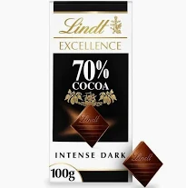 Lindt Excellence 70% Cocoa Dark Chocolate Bar 100g