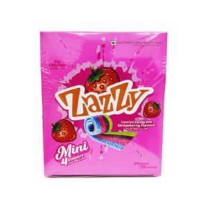 Zazzy Licorice Candy Roll Mini Strawberry 25g