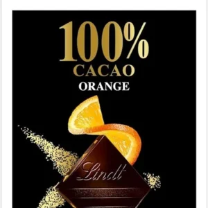 Lindt Excellence 100% Cocoa Orange 100gm