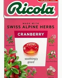 Ricola Cranberry Sugar Free Swiss Herb Drops, 45g